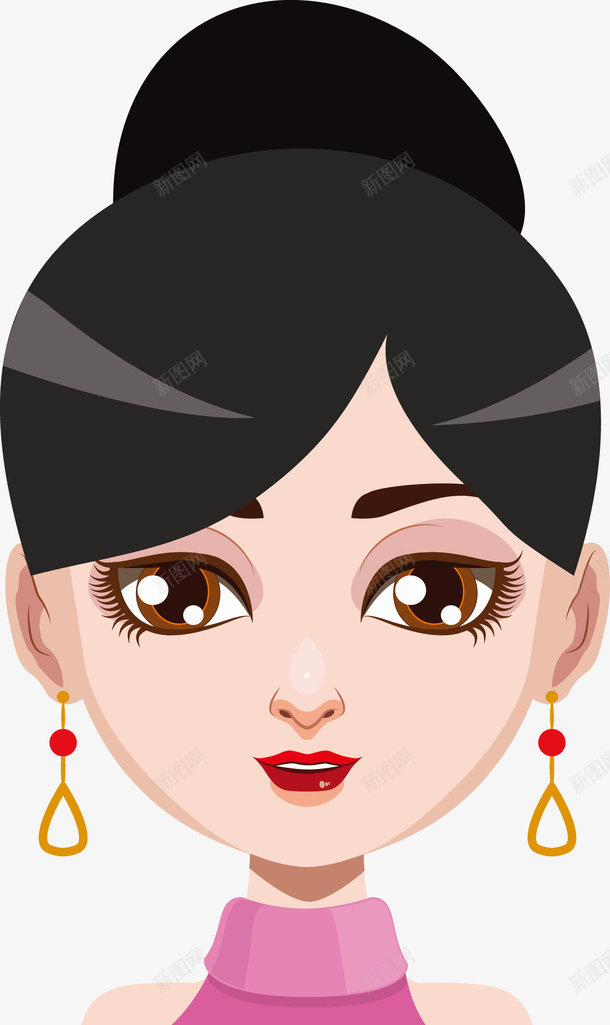 卡通女人png免抠素材_新图网 https://ixintu.com 五官 人 人物 人脸 口鼻 女人 女人图 女人正脸 女人脸 漂亮女人 矢量女人 脸