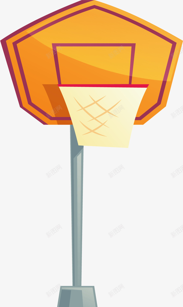 卡通立体篮球架子矢量图ai免抠素材_新图网 https://ixintu.com 打篮球 矢量png 立体球架 篮球架子 篮球框 篮球网 矢量图