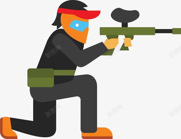真人CSpng免抠素材_新图网 https://ixintu.com 冲锋枪 卡通 射击游戏 手拿枪 真人CS 瞄准 镭射枪