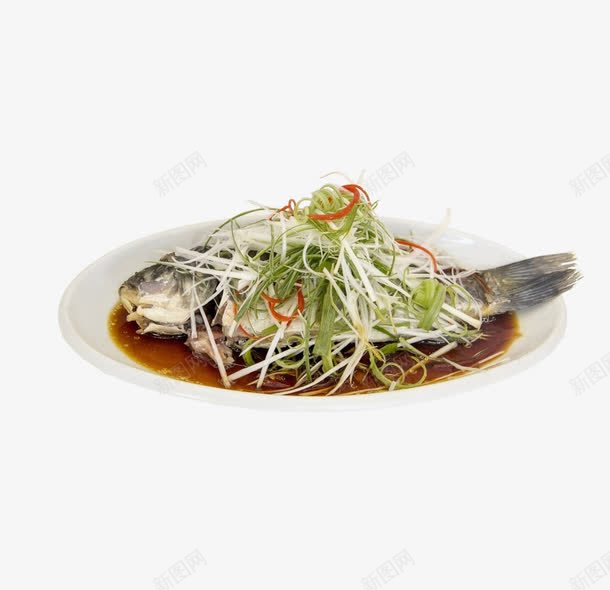 田园清蒸鲈鱼png免抠素材_新图网 https://ixintu.com 产品实物 姜 海鲜菜 清蒸 清蒸鱼 清蒸鲈鱼 田园 粤菜 红椒 美味 花椒 菜肴 葱 豉油 餐饮 鲈鱼 麻辣