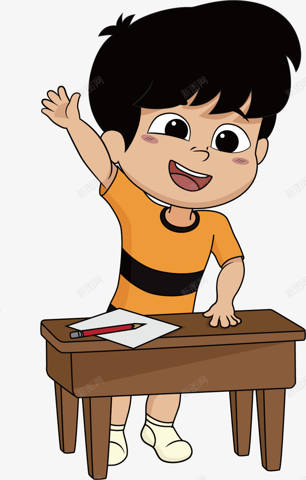 小孩回答问题矢量图ai免抠素材_新图网 https://ixintu.com 上课 举手 回答问题 学习 小孩 矢量图 读书 高举手臂