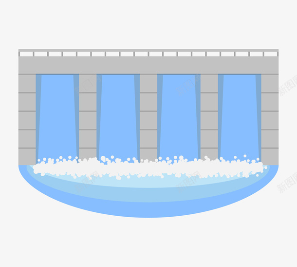 手绘卡通大坝水坝水利发电png免抠素材_新图网 https://ixintu.com 卡通 大坝 大坝防水 手绘 水利发电 水坝