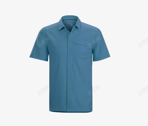 男款速干短袖衬衫png免抠素材_新图网 https://ixintu.com 1001013688 ARCTERYX M SS Shirt Skyline 产品实物 始祖鸟 烟熏蓝