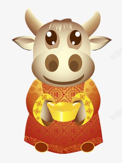 金牛送福png免抠素材_新图网 https://ixintu.com 动物 卡通 素材 装饰