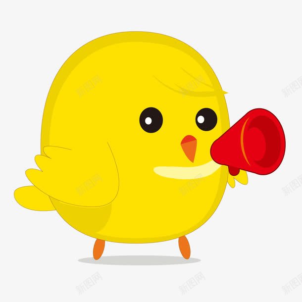小黄鸡拿喇叭喊话png免抠素材_新图网 https://ixintu.com Q版小黄鸡 喇叭喊话人 喊话 小黄鸡 拿喇叭