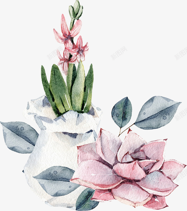 手绘多肉花环花草png免抠素材_新图网 https://ixintu.com 包装设计 多肉 小清新包装 布料印花 手绘 植物花卉 花朵 花朵装饰 花草设计 贺卡设计