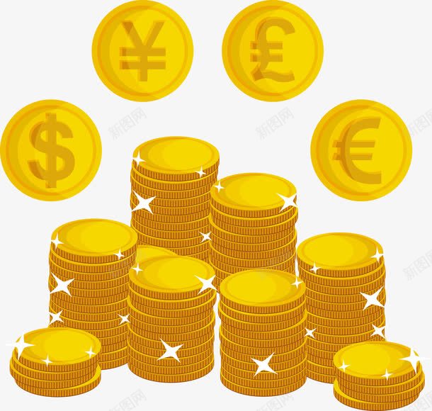 黄色卡通金币png免抠素材_新图网 https://ixintu.com 卡通金币 商务金融 金币 金色 金额 黄色金币