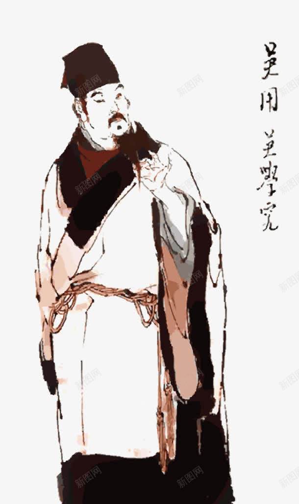 线稿水墨画png免抠素材_新图网 https://ixintu.com 军师 吴用 好汉 梁山 水墨画 水浒传 线稿 诸葛亮