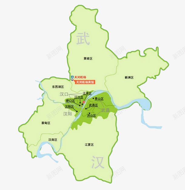 武汉地图png免抠素材_新图网 https://ixintu.com 元素 地图 武汉 武汉地图 装饰