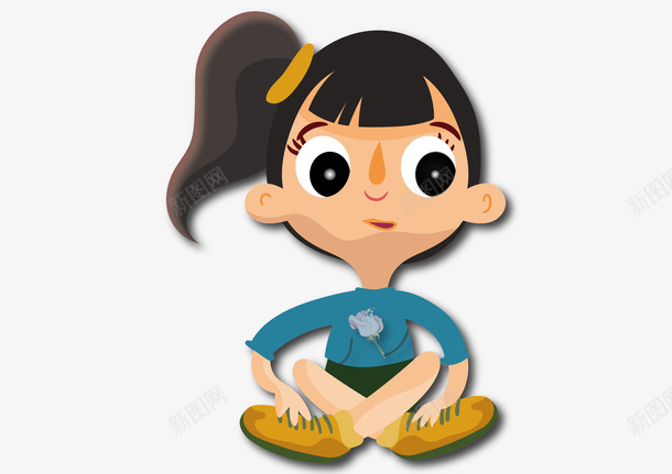 女孩初中学生人物矢量图ai免抠素材_新图网 https://ixintu.com 中学学生 初中学生 初中学生人物 初中学生文化 卡通 放学学生 静坐 矢量图