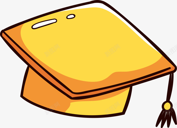 可爱学士学位帽子png免抠素材_新图网 https://ixintu.com 学习 学士学位帽 手绘 橙色 毕业 矢量图案