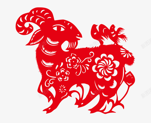 生肖羊剪纸图案矢量图ai免抠素材_新图网 https://ixintu.com 剪纸 剪纸艺术 唯美山羊 山羊 民间艺术 生肖羊剪纸 矢量图 羊 羊剪纸 领头羊