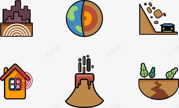地震灾害图标png_新图网 https://ixintu.com 图标 地核地壳 地震灾害 山体滑坡 山崩地裂 干裂 开裂 开裂的地面 破裂 破裂地面 裂纹