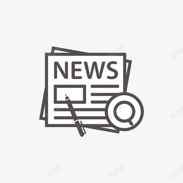 手绘报纸图标png_新图网 https://ixintu.com 图标 手绘 报纸 新闻 版面 电子报 黑色