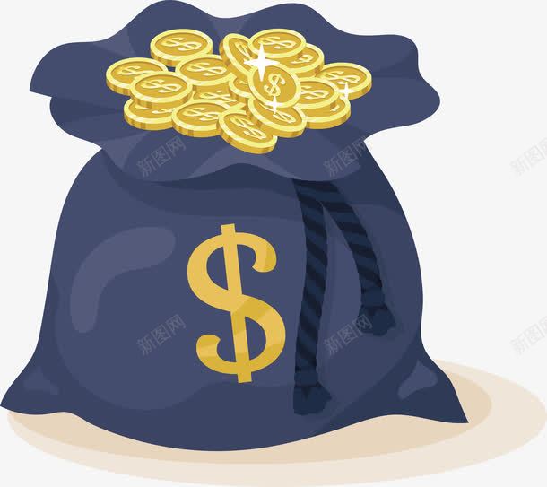 蓝色金币袋子png免抠素材_新图网 https://ixintu.com 一袋金币 矢量png 蓝色钱袋 金币 金币堆 金袋子 钱袋 钱袋模型