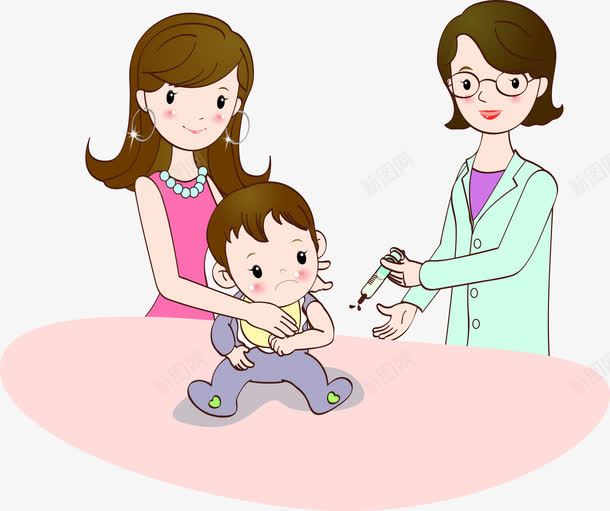 插图儿科医生打针png免抠素材_新图网 https://ixintu.com 体检 做检查 儿科体检 儿科医生 儿科医生与病人 医生打针 医生检查宝宝身体 医生问诊 常规检查