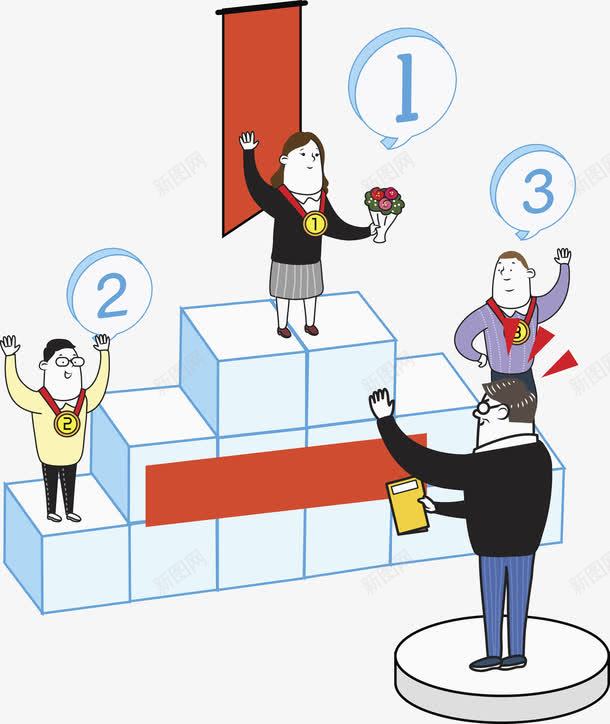 颁奖仪式png免抠素材_新图网 https://ixintu.com nbsp 冠军 前三名 卡通手绘 名次 排名 排序 排行 次序 热销排行 荣誉 获奖