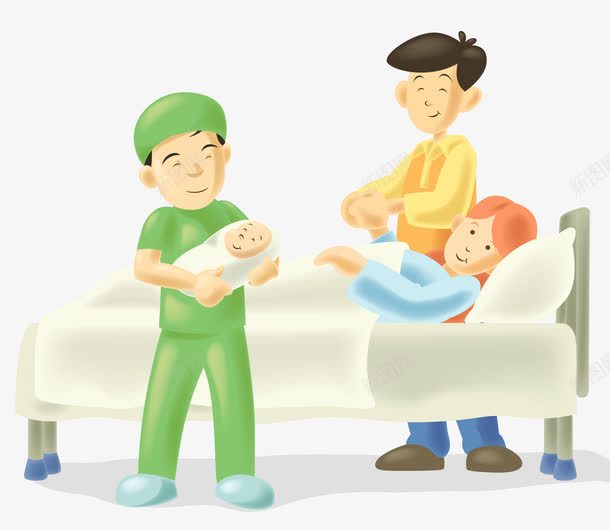 卡通分娩成功矢量图ai免抠素材_新图网 https://ixintu.com 分娩成功 卡通 夫妻 矢量图