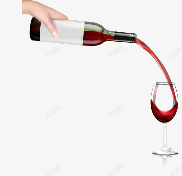 手绘倾倒的红酒矢量图ai免抠素材_新图网 https://ixintu.com 倾倒红酒 手绘 玻璃杯 红酒杯 红酒瓶 装饰 矢量图