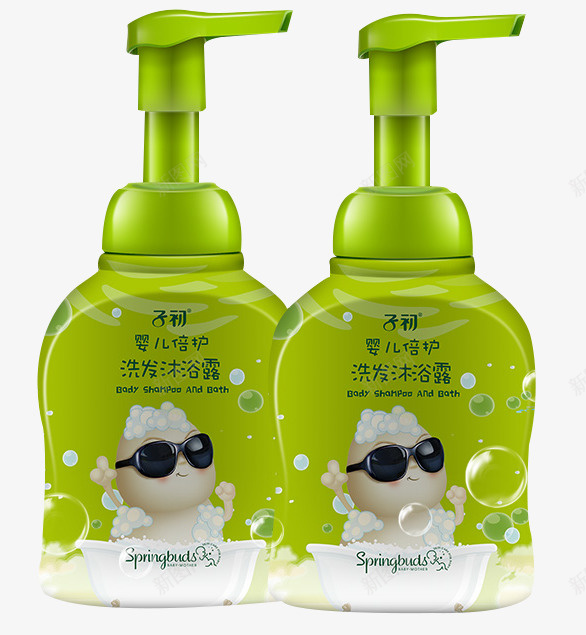 绿色子初母婴洗护用品png免抠素材_新图网 https://ixintu.com 两瓶装 子初 母婴 母婴洗护 洗护用品 洗澡 生活用品 绿色