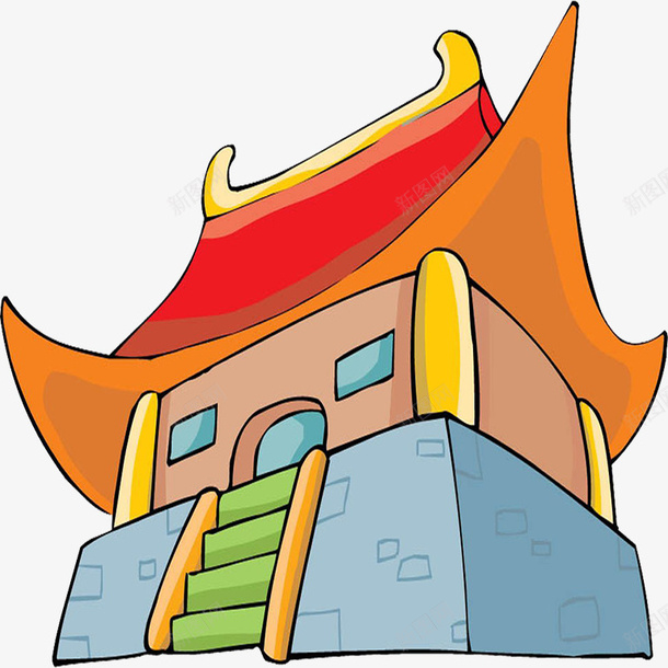 霸气的寺庙png免抠素材_新图网 https://ixintu.com 佛教古寺 佛教寺庙 古寺 古寺寺庙 寺庙 手绘古寺