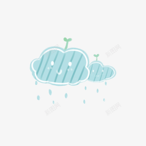 哭泣的云朵png免抠素材_新图网 https://ixintu.com 下雨的云 发芽的绿豆 哭泣的云朵 天气标志 插图 绿豆芽