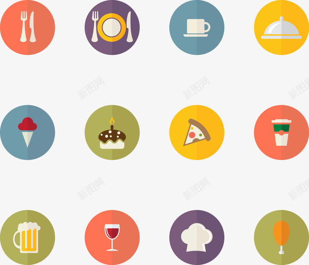 APP餐饮图标png_新图网 https://ixintu.com APP UI 图标