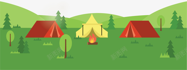 美丽郊外露营基地矢量图ai免抠素材_新图网 https://ixintu.com 夏天 彩色帐篷 矢量png 野外露营 露营 露营基地 矢量图