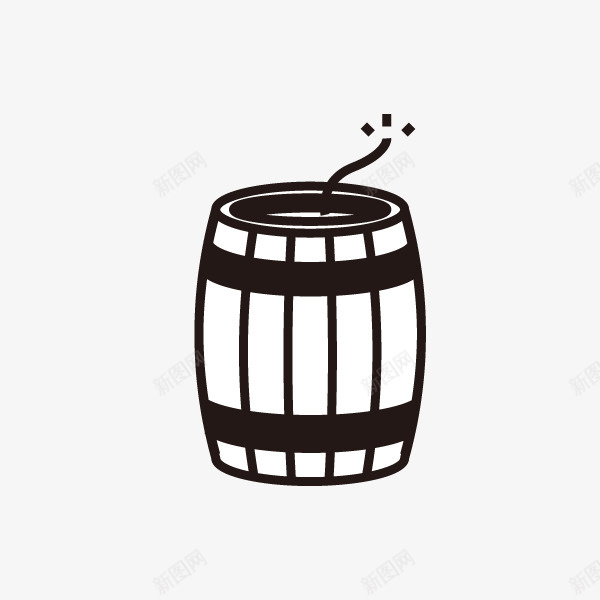 黑色手绘拆迁炸药桶图标png_新图网 https://ixintu.com 动漫动画 卡通手绘 拆迁炸药 火药桶 炸药 炸药桶 装饰图