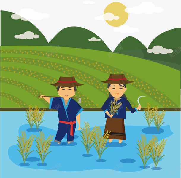 稻田农民种地劳动卡通矢量图ai免抠素材_新图网 https://ixintu.com 农民 农民卡通 劳动 劳动矢量 矢量图 种地 种田 稻田 稻田下载
