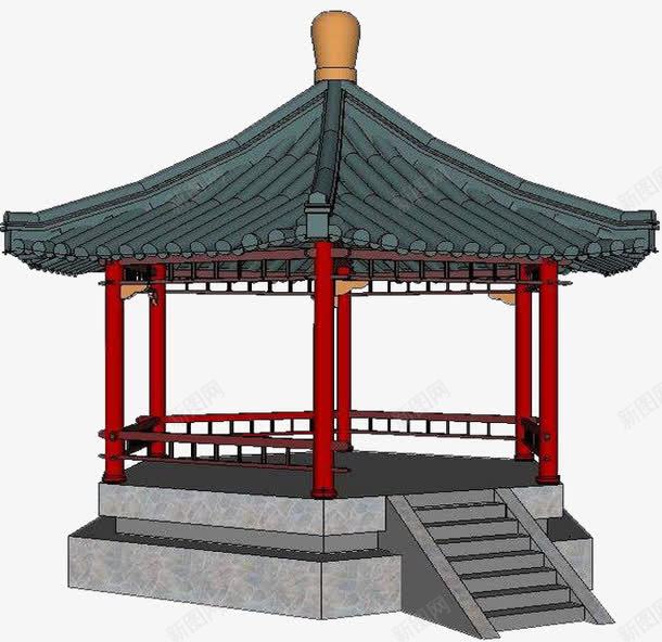 复古风廊架png免抠素材_新图网 https://ixintu.com 中式廊架 亭子廊架 复古廊架 廊架