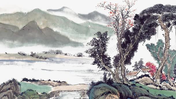 作家精品png免抠素材_新图网 https://ixintu.com 古树 大山 河流 远处