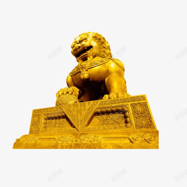 金色石头狮子png免抠素材_新图网 https://ixintu.com 威武石狮子 狮子 狮子装饰 石头狮子 石狮子png 石狮子免抠 石狮子实物图 金色 金色狮子