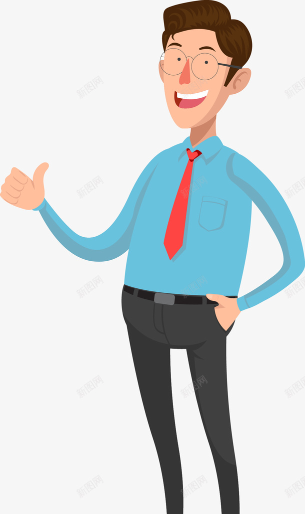 戴眼镜的商务男人图png免抠素材_新图网 https://ixintu.com 上班族 商务 商务人 男人 职员 销售人员