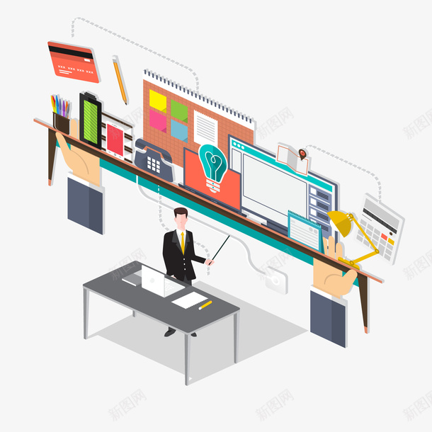 商务讲堂人物矢量图ai免抠素材_新图网 https://ixintu.com 人物设计 卡通 商务 扁平化 讲座 课程 矢量图