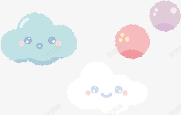 可爱卡通云彩png免抠素材_新图网 https://ixintu.com 云彩 卡通云彩 可爱的云彩 微笑的云彩 矢量png 粉色气泡