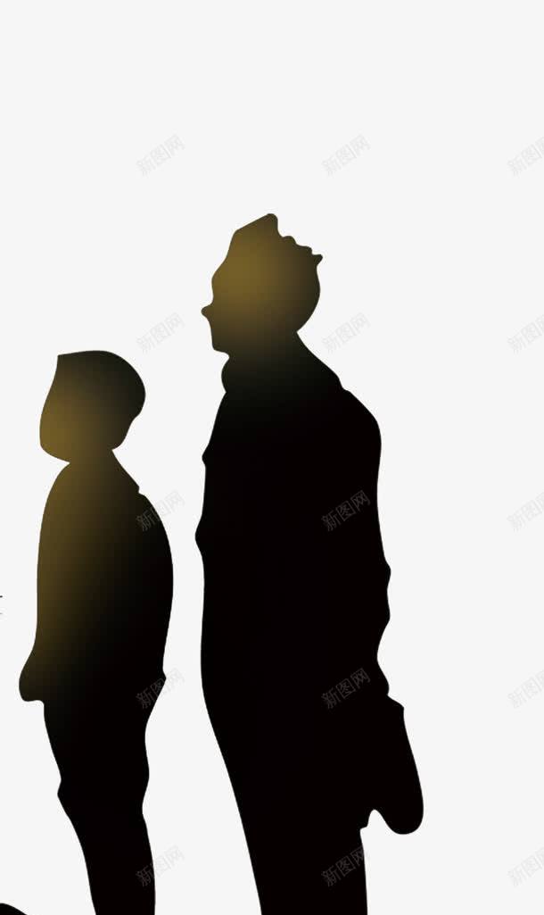 父与子psd免抠素材_新图网 https://ixintu.com 父亲背影 父亲节 背影 黑白
