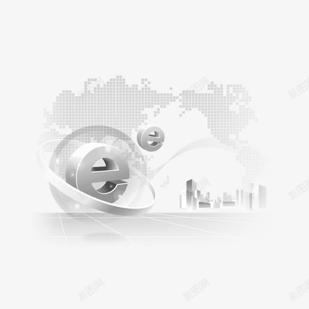 白色现代网络图形png免抠素材_新图网 https://ixintu.com 上网 互联网 商业 地球 手机 智能 电脑 白色 网络 金融