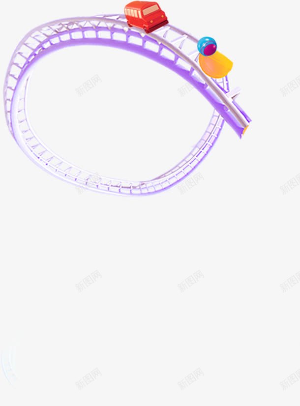 卡通火车轨道png免抠素材_新图网 https://ixintu.com 卡通火车轨道 卡通轨道 过山车