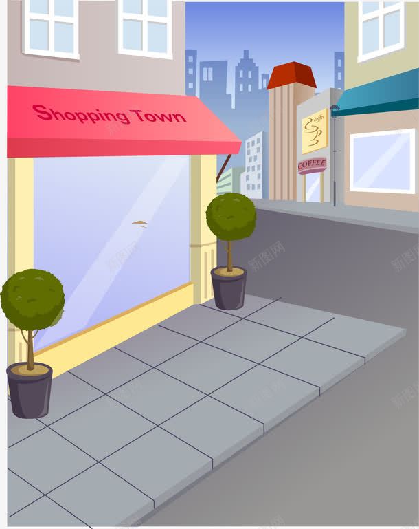 卡通城市街道转角png免抠素材_新图网 https://ixintu.com 卡通 卡通素材 卡通转角 城市 城市素材 城市转角 转角素材