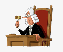 卡通手绘法庭上的法官素材