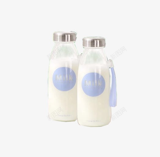 创意牛奶水瓶png免抠素材_新图网 https://ixintu.com 产品实物 日用品 水杯 牛奶杯