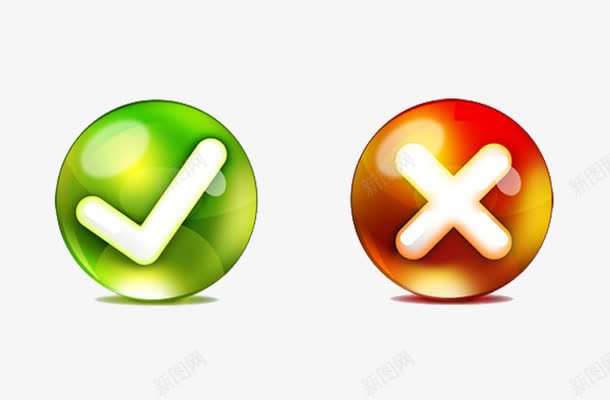 对与错的勾和叉png免抠素材_新图网 https://ixintu.com 光斑 正确 红叉 红色叉叉 设计 错误