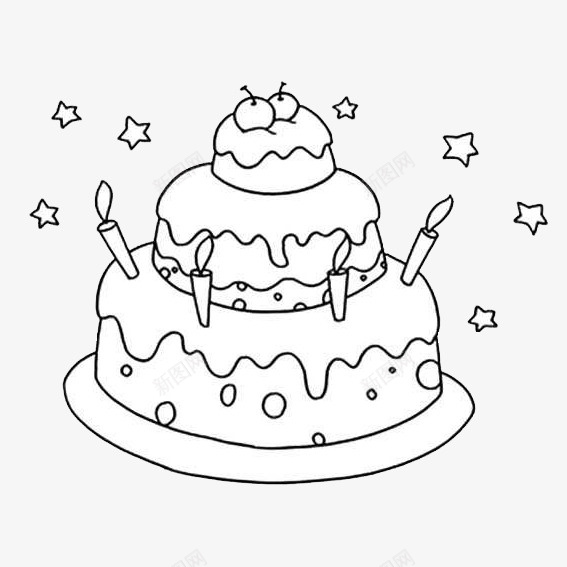 多层蛋糕简笔画食物png免抠素材_新图网 https://ixintu.com 图案 多层 简笔画食物 简约风格 蛋糕 装饰