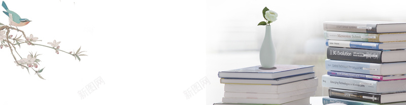 世界阅读日灰白中国风读书bannerjpg高清背景_新图网 https://ixintu.com banner 世界阅读日 中国风 书本 学习 小鸟 树枝 灰白 电商 花瓶 读书 阅读