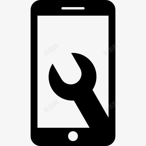 手机维修的象征图标png_新图网 https://ixintu.com 修复 修理工具 工具 工具和用具 手机 扳手 电话 符号