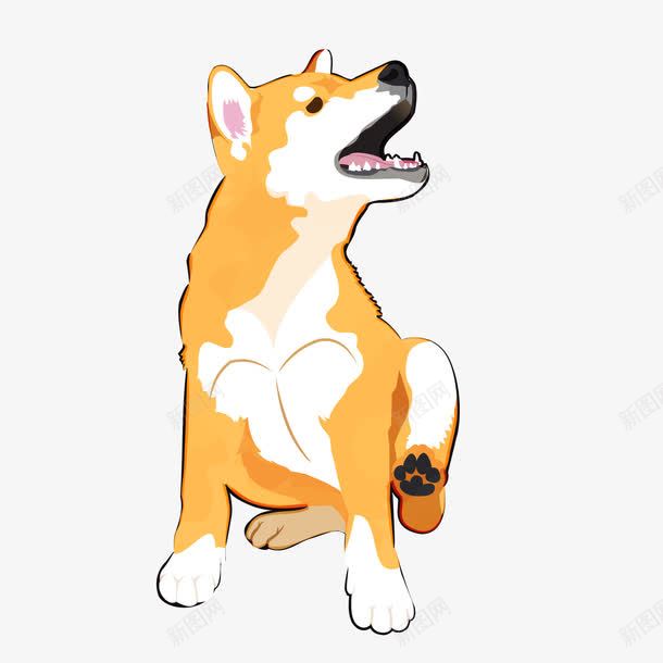 黄色手绘柴犬png免抠素材_新图网 https://ixintu.com 卡通小狗 宠物狗 柴犬 背景装饰 黄色小狗