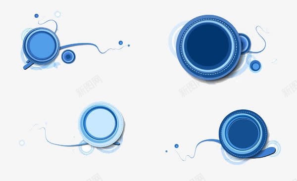 蓝色圆圈拖尾图png免抠素材_新图网 https://ixintu.com 个性 图纹 圆通 拖尾 蓝色