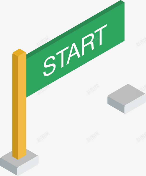 开始的起点矢量图ai免抠素材_新图网 https://ixintu.com 卡通手绘 开始 标志 牌子 英文 铁制品 矢量图
