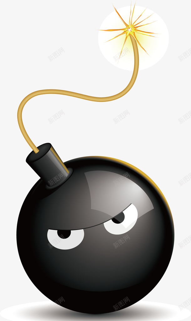 导火线超长的炮弹元素矢量图ai免抠素材_新图网 https://ixintu.com AI矢量图 免抠设计图 卡通炮弹 卡通炸花 导火线 火花 长线 矢量图